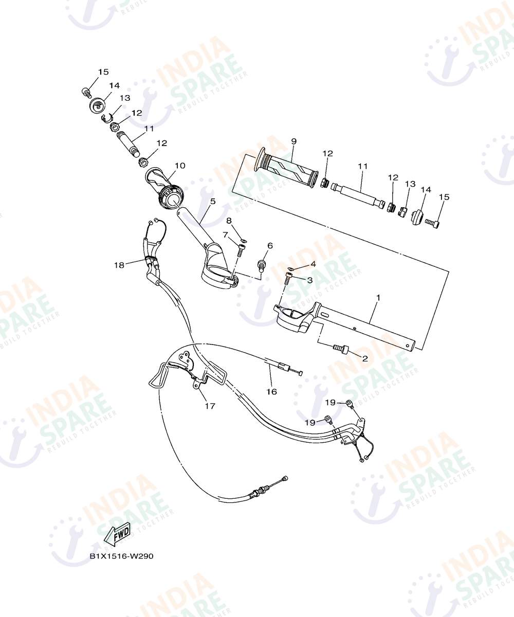 YAMAHA D782 R3 Series STEERING HANDLE & CABLE